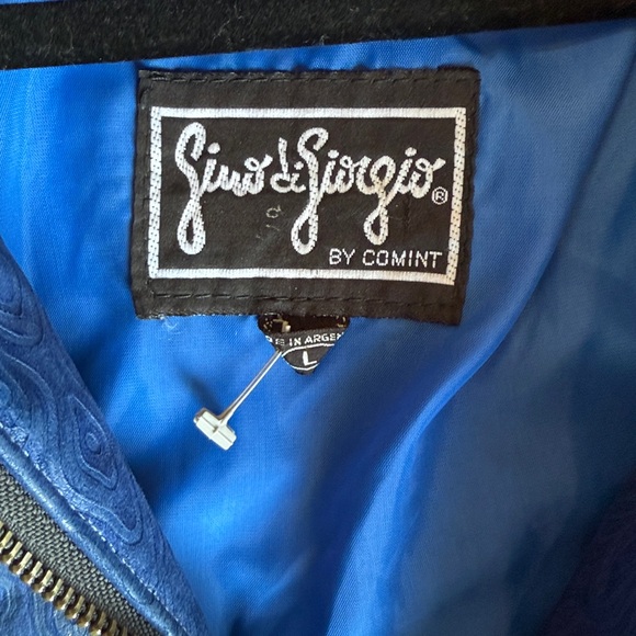 Vintage Gino di Giorgio, textured leather Blue Jacket - Picture 7 of 10